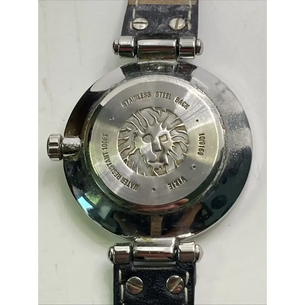 Anne Klein Womens Silver Black Band Watch New Battery